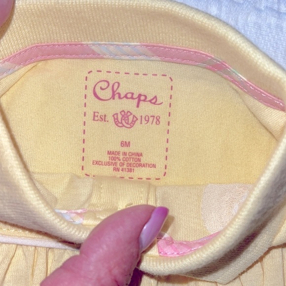 Chaps Newborn Collection Ruffled Bubble Romper - Picture 6 of 8
